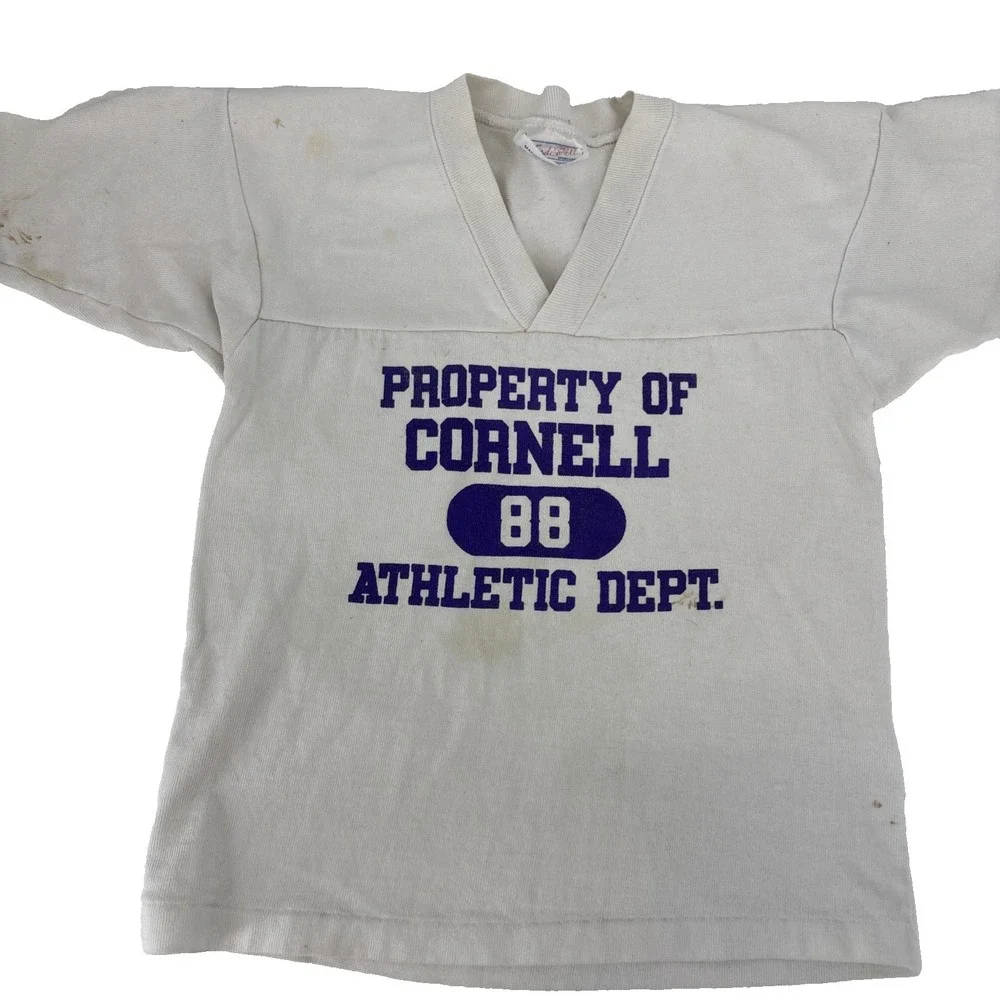 Vintage Cornell College Kids Football‎ Style Jersey Sweatshirt S 80s USA AS IS*